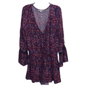 American Eagle Bell Sleeve Floral Romper